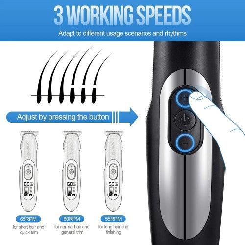 Men's Professional Hair Clipper with LCD Display , 4 Length Combs, Cordless Rechargeable Hair Trimmer - 618A - Toytexx Men's Professional Hair Clipper with LCD Display , 4 Length Combs, Cordless Rechargeable Hair Trimmer - 618A - Toytexx